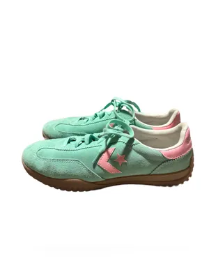 Converse Run Star Trainer Women's 7 Casual Sneaker Suede Aqua Pink Lace Up Low thumbnail 4