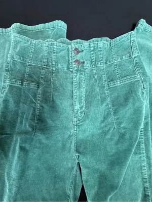 Free People We The Free Jayde Green Corduroy Flare Pants 29 thumbnail 3