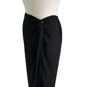 Aqua Swim Womens Black Sarong Beachwear Skirt Cover Up Size M/L NWT thumbnail 5