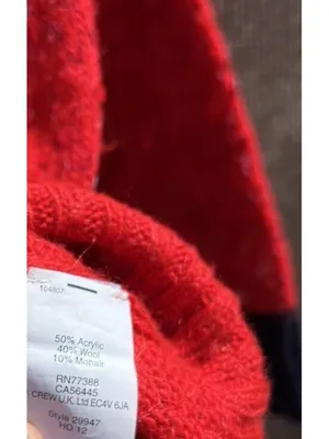 J.Crew Red Sequin Long Sleeves Pullover Wool Mohair Knit Sweater Top Size M thumbnail 7