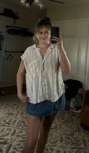 Free people button down top thumbnail 1