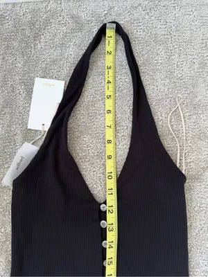 NWT Wilfred Aritizia Temperature Halter Midi Dress in Black Size Small thumbnail 15