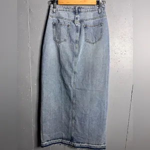 White Fox Boutique Take My Picture Denim Maxi Skirt – Blue Wash. size XS. NWT thumbnail 4