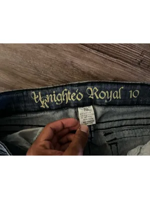 Y2K UKnighted Royal Jeans Sz 10 Boot Cut Dark Wash Pants thumbnail 2