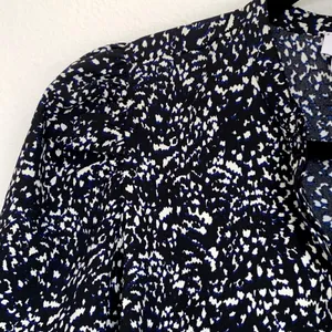 Express Portofino Slim Fit Puff Sleeve Shirt in Black/Blue‎ thumbnail 3