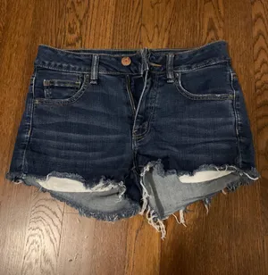 American Eagle Jean Shorts size 4 HiRise Shortie Super Stretch thumbnail 3