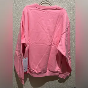 ALO Yoga NWT Accolade Crew Neck Pullover Neon Bubblegum Size L SOLD OUT COLOR thumbnail 6