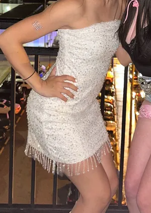White strapless dress thumbnail 2