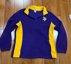 NFL Minnesota Vikings NFL Team Apparel Womens Pullover Sweatshirt‎ 1/4 Zip M thumbnail 1