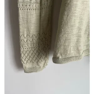 Frye Cardigan 100 Cotton Pointelle Scalloped Cottagecore Dainty Green Small Boho thumbnail 6