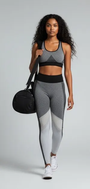 Aerie Leggings Womens Seamless High Rise Colorblock Workout Leggings thumbnail 1