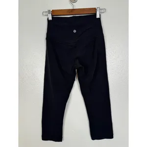 Lululemon Align High Rise Cropped‎ Leggings Black Nulu Yoga Pants Size 4 thumbnail 2