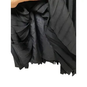 Apt.9 Black Pleated midi skirt preppy classic academia elastic waist lined Sz XS thumbnail 3