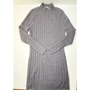 Abercrombie & Fitch Mock Neck Sweater Dress Charcoal Gray Size XL‎ Ribbed Y2K thumbnail 8
