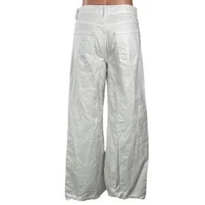 Zara Women's White High Waisted Wide Leg Baggy Palazzo Denim Jeans Size 4 thumbnail 3