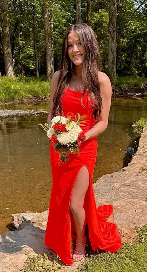 Clarisse Prom Dress Orange thumbnail 1