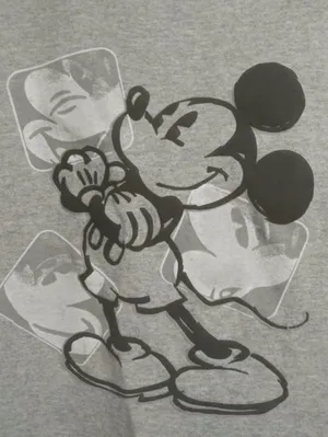 Vintage Disney Store Mickey Mouse Sketch Graphic Tee XL Made in USA Grey thumbnail 5