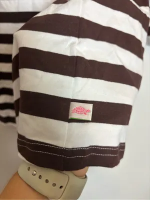 Lolly Wolly Doodle NWT Brown & White Striped Boat Neck Top thumbnail 5