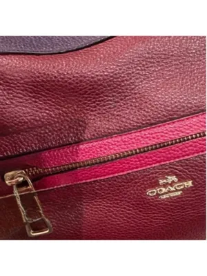 Coach Tyler Burgundy & Aubergine Leather Tote F57210 thumbnail 3