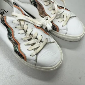 Madewell White Orange Lace Up Sneakers Womens 8 Casual Comfort Shoes Some Wear thumbnail 6