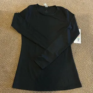 PrismSport Women’s Black Long Sleeve Laser Mesh Top, Size XS thumbnail 1