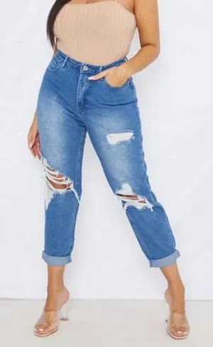 Missguided High Rise Mom Jeans thumbnail 1