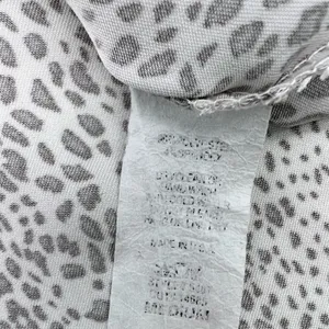 Entro Womens M Satiny Short Sleeve‎ Animal Print Top Shirt Taupe Cream Boho thumbnail 12