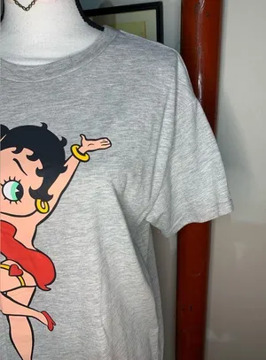 Betty Boop Heather Gray Tee Shirt thumbnail 4