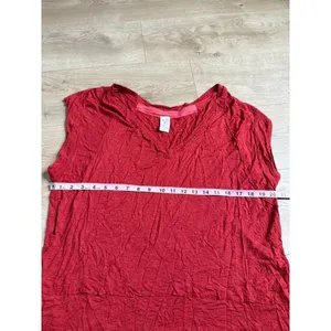EUC Womens red We the Free Free People sleeveless V-neck‎ top layered hem size S thumbnail 5
