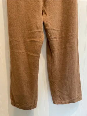 GAP Softest Sweater Sweats Pants Pull On Wide Leg in Camel Tan Size L thumbnail 7