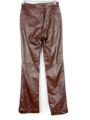 NWT Revice Denim 909 High Street Faux Leather Pants Cognac Brown Size 29 NEW thumbnail 8