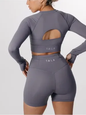 TALA Skinluxe‎ Keyhole Crop Top Gray thumbnail 2