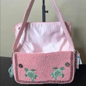 Handcrafted In India | Beaded Turtle Shoulder Bag 🐢 Pink thumbnail 9