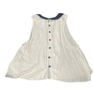 Cooperative‎ Urban Outfitters Cream Peter Pan Collar Button Back Babydoll Top M thumbnail 2