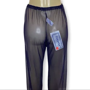 Zuliana Mesh Waist Tie Crop Beach Pants NWT thumbnail 3