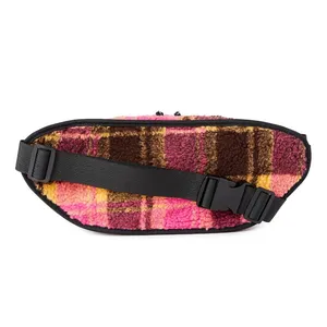 Women’s hands‎ free rectangular fanny pack pink plaid thumbnail 6