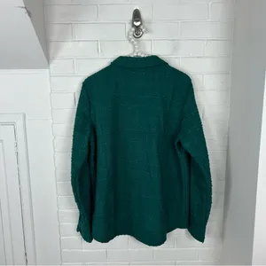 Abercrombie + Fitch Green Tweed Knit Oversize Shacket Size M thumbnail 9