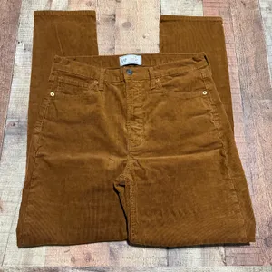 Gap Brown High Rise Vintage Slim Corduroy Pants Sz 31/12T Classic Preppy FLAW thumbnail 2