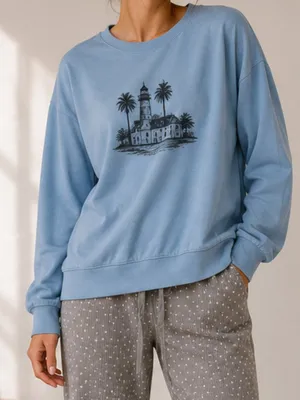 Gildan blue crewneck large thumbnail 1