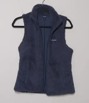 Patagonia Womens Los Gatos Fleece Vest Blue Full Zip Pockets Mock Neck S thumbnail 3