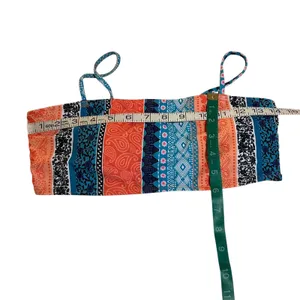 Boho Patchwork Bandeau Bikini Set High Cut Cheeky 2 Piece Swimsuit thumbnail 3