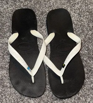 Disney Charm Havaianas Classic Black and White Sandals thumbnail 1