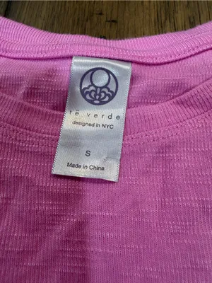 Te Verde Pink Sleeveless Tank with Diagonal Seams thumbnail 2