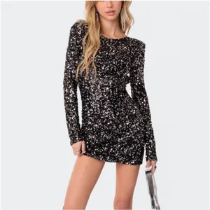Edikted Sparkly Sequin Dress Open Back thumbnail 2