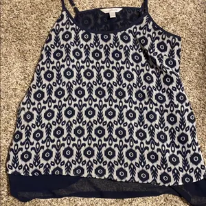 Lightly worn blue and gray tank top, dressier thumbnail 2
