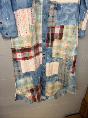 We The Free Phoenix Patched Shirtdress Duster Women’s Sz XS Patchwork Maxi Dress thumbnail 6