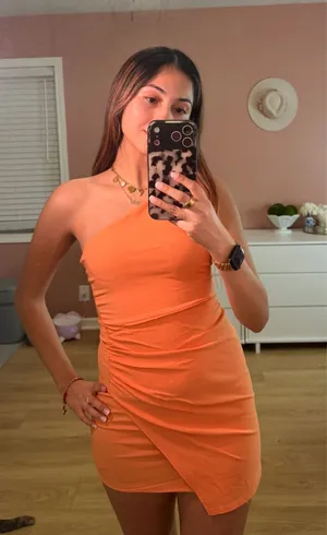 Blue Blush Orange Dress Mini thumbnail 1