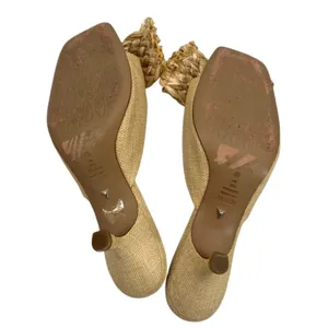 Schutz Lienne straw bow kitten heel tan sz 10‎ thumbnail 5