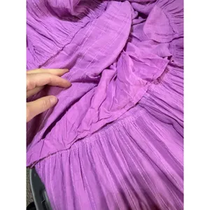Haute Hippie Style Maxi Dress Womens S Purple Tiered Boho Cottagecore Bow Back‎ thumbnail 9