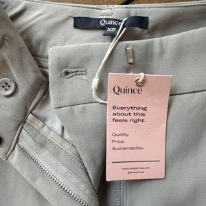 Quince Stretch Straight Leg Trouser Pants‎ Women XS Taupe Brown Minimalist NWT thumbnail 8